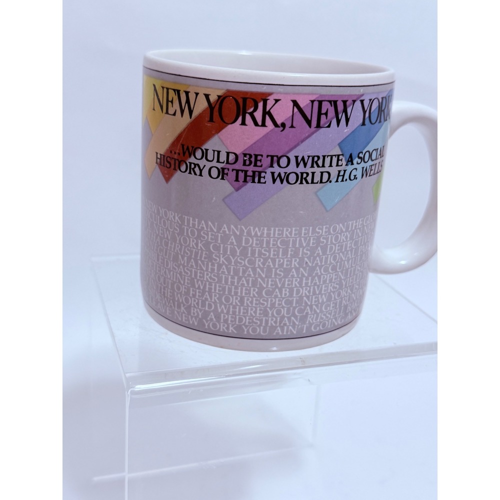 Vintage 1985 Art 101 New York New York H.G. Wells Quote Ceramic Coffee Mug White